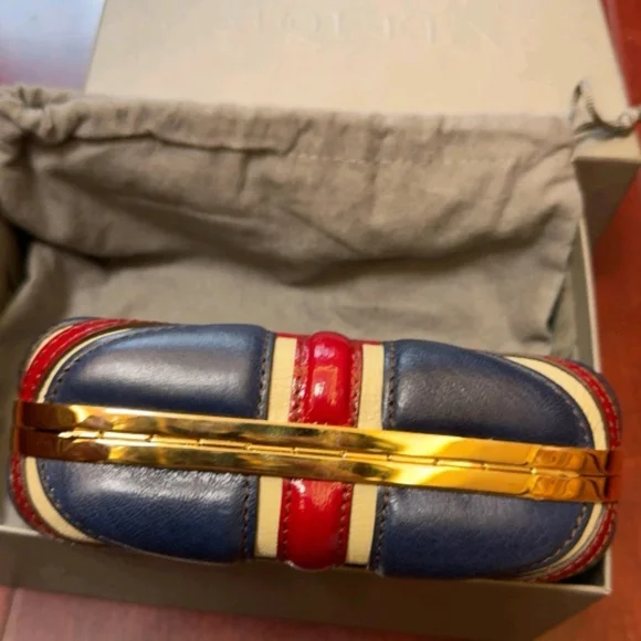 Alexander McQueen Skull Clutch - Red, Blue, Cream - Picture 5 of 6